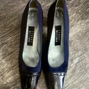 Stuart Weitzman Navy and Black Loafers